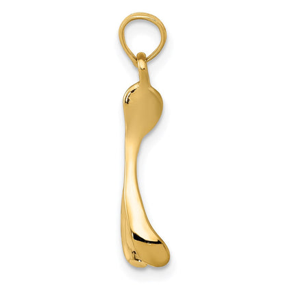 14K Gelbgold Gabelbein Anhänger