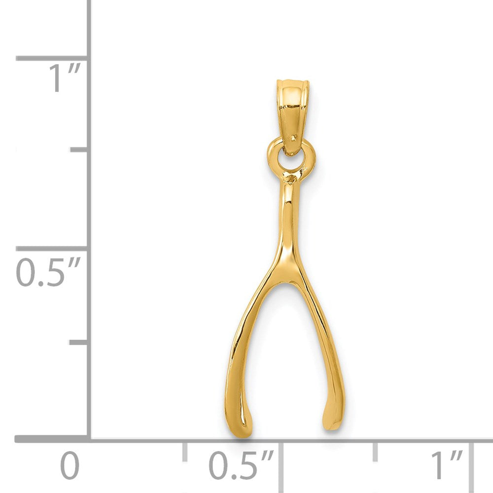 14K Gelbgold Gabelbein Anhänger