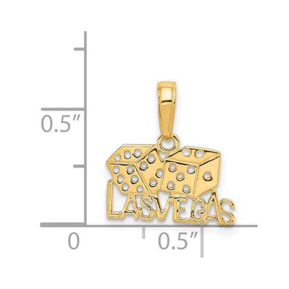 14K Gelbgold Las Vegas mit Dice Anhänger