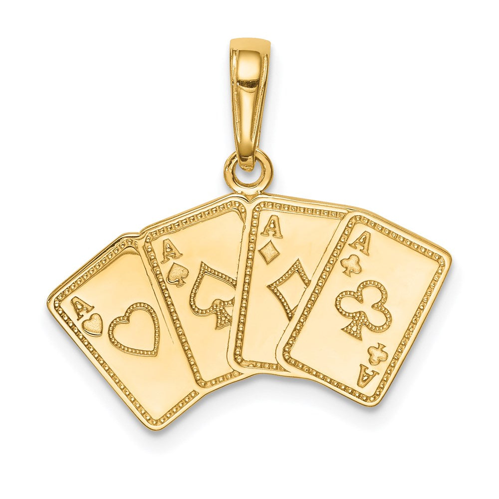 14K Gelbgold Anhänger "Ass Spielkarten