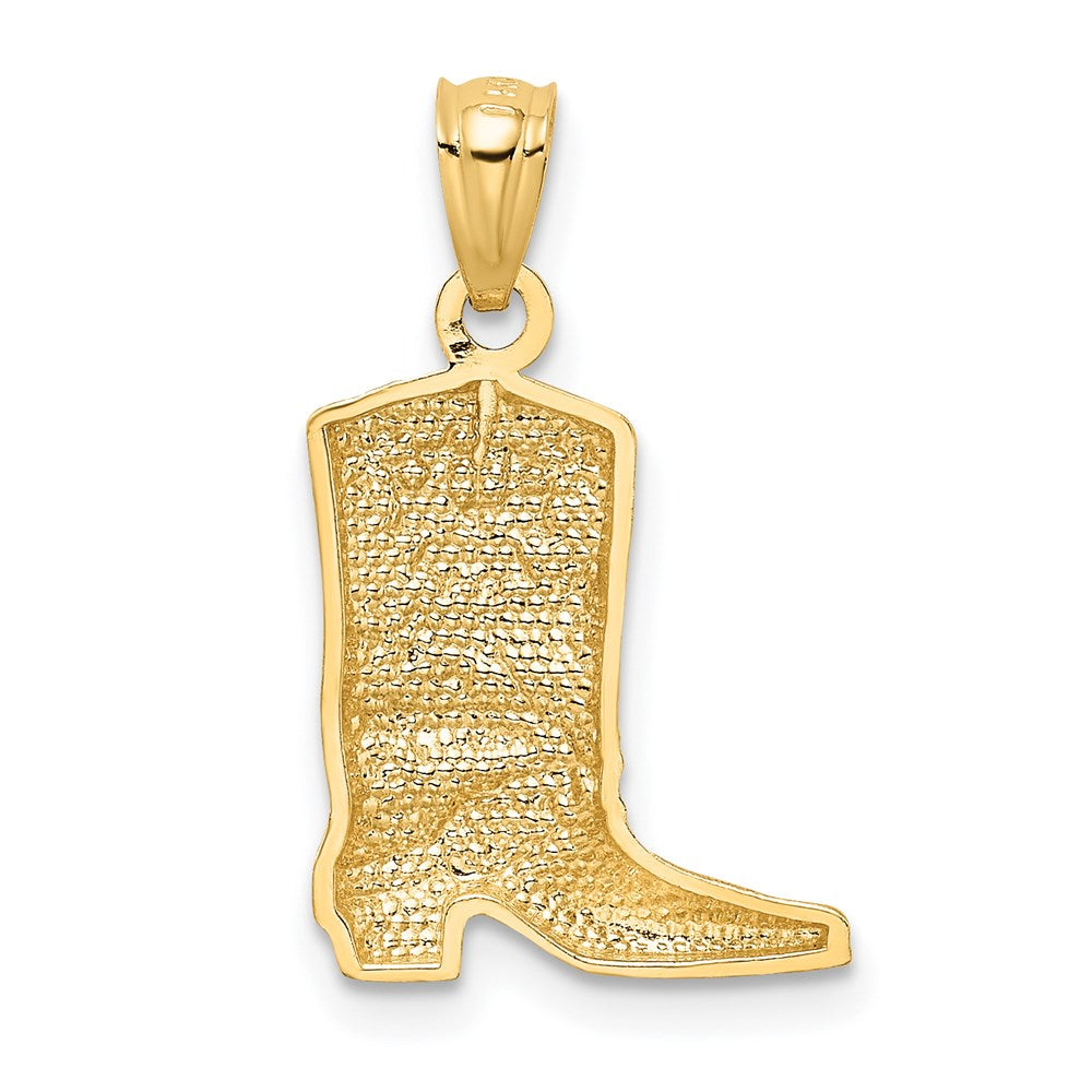 14K Gelb & Rhodium mit Rose und Weiß Blumen Boot Anhänger
