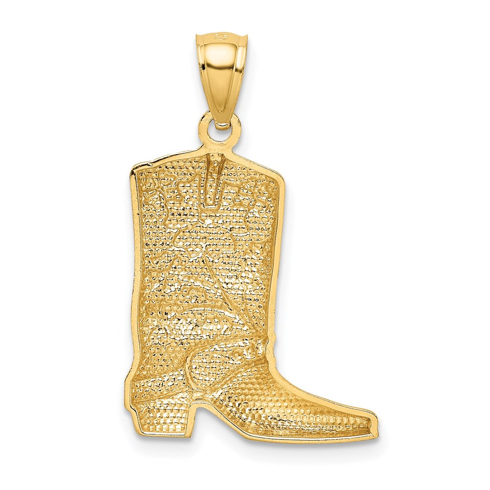 14 Karat Gelb- & Rhodiumgold Gelbgold mit Rosé- und Weißrhodinierung Blumen-Stiefel-Anhänger