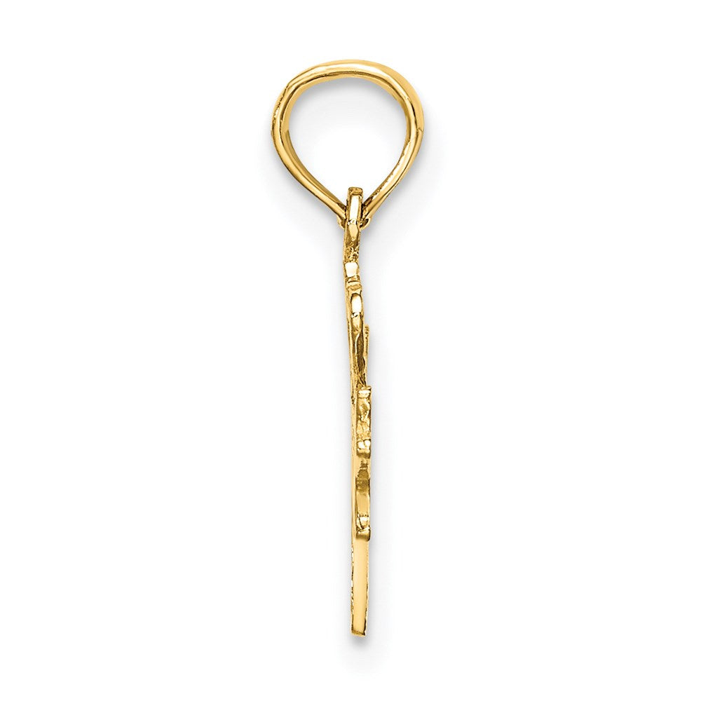 14K Gelbgold I Herz Hollywood Stern Charm