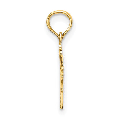 14K Gelbgold I Herz Hollywood Stern Charm