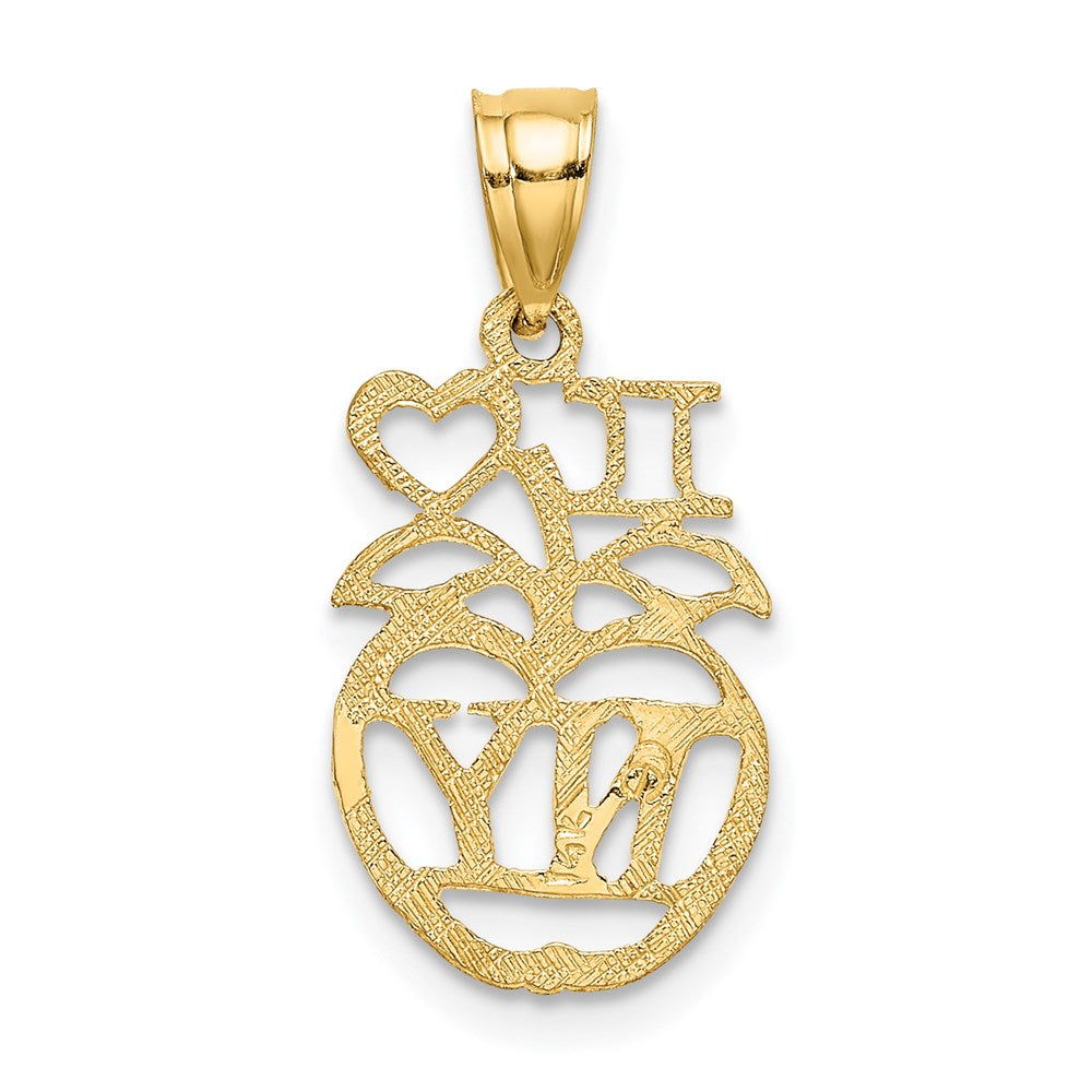 14K Gelbgold I Herz Ny Apple Charm