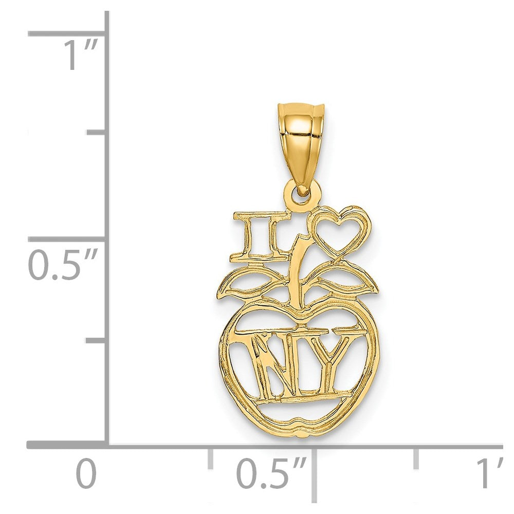 14K Gelbgold I Herz Ny Apple Charm