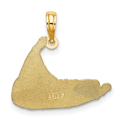 14K Gelbgold Nantucket Karte Charm