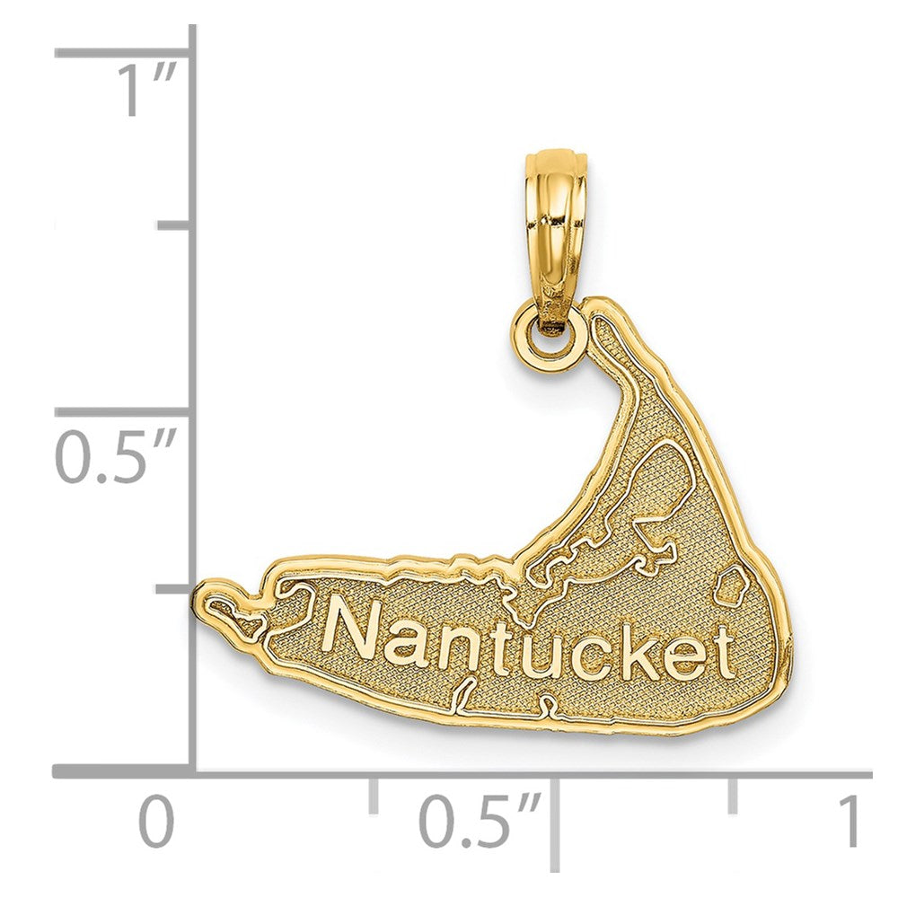 14K Gelbgold Nantucket Karte Charm