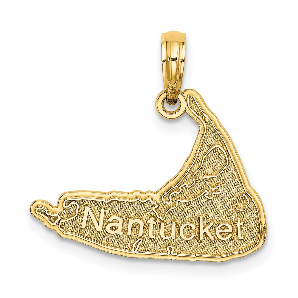 14K Gelbgold Nantucket Karte Charm