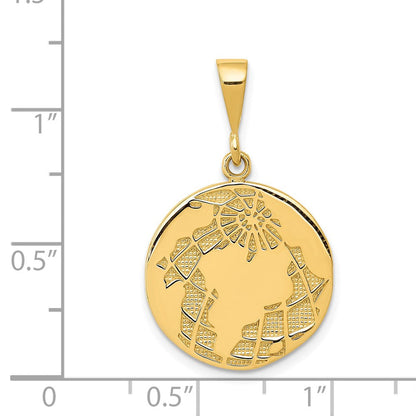 14K Gelbgold Globus-Anhänger