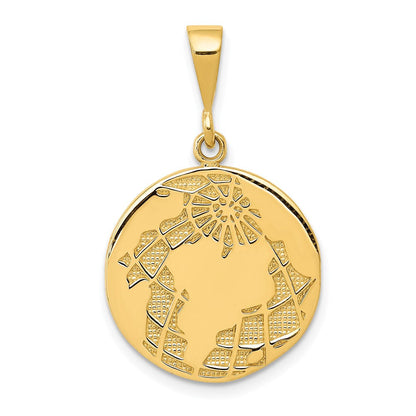 14K Gelbgold Globus-Anhänger