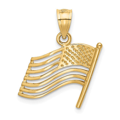 14K Gelbgold Anhänger Amerikanische Flagge