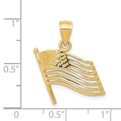 14K Gelbgold Anhänger Amerikanische Flagge
