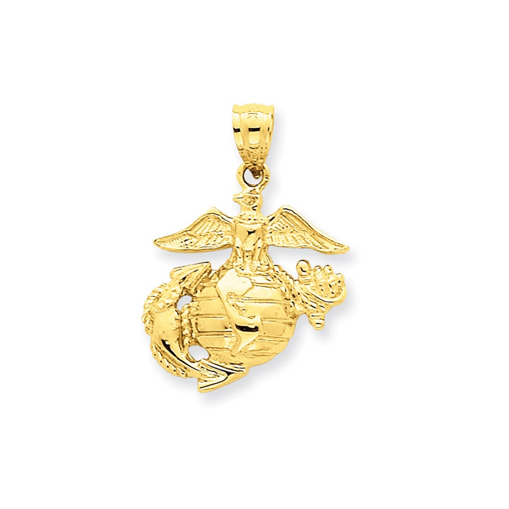 Großer US Marine Corps Anhänger aus 14K Gelbgold für Halskette