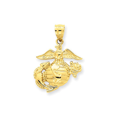 Großer US Marine Corps Anhänger aus 14K Gelbgold für Halskette