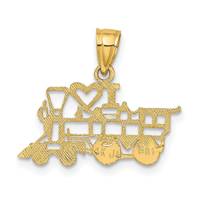 14K Gelbgold I Liebe Trains Charm