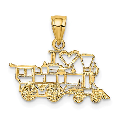14K Gelbgold I Liebe Trains Charm