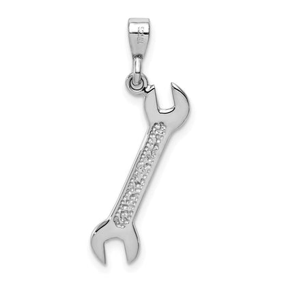 14K Weißgold 3D-Schraubenschlüssel-Anhänger