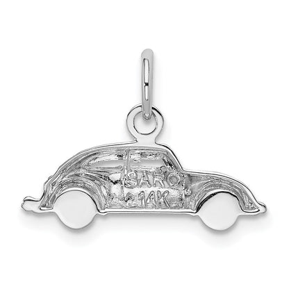 14K Weißgold Auto Charm