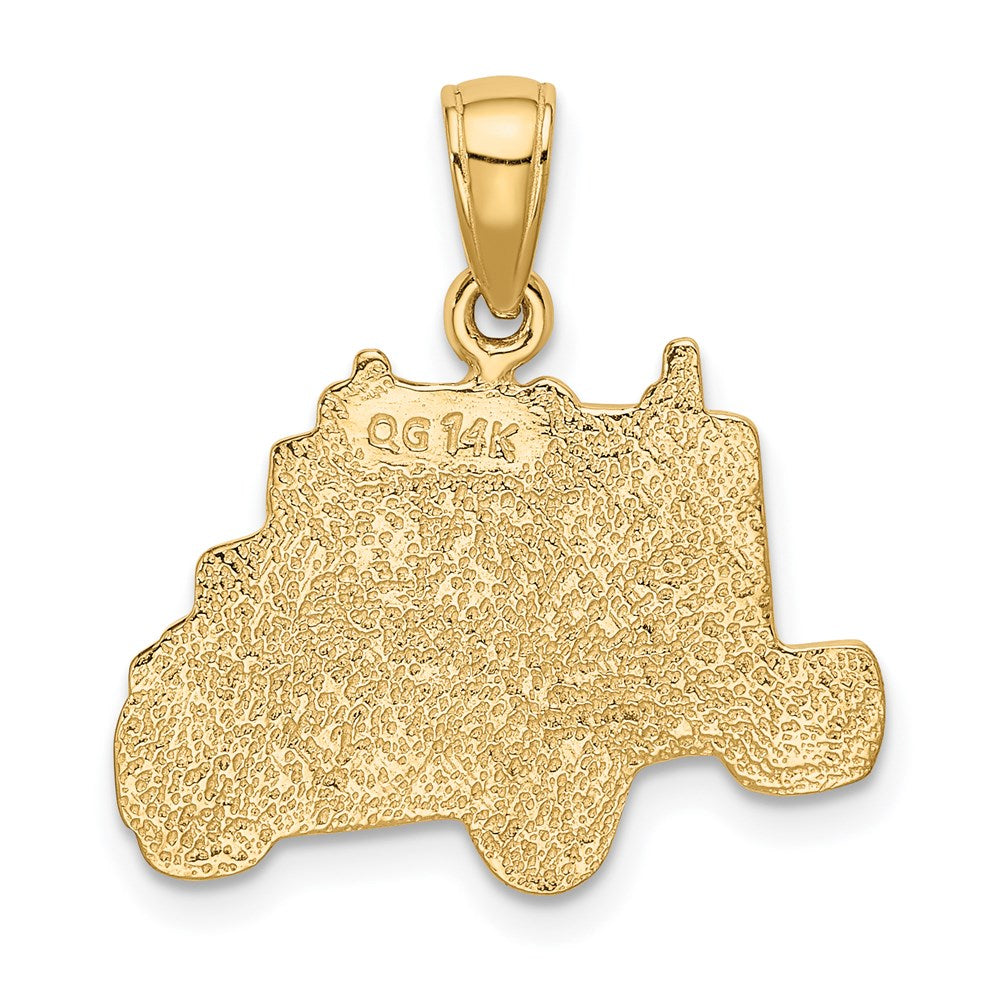 14K Gelbgold Lastwagenführerhaus-Anhänger