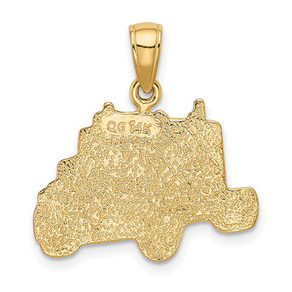 14K Gelbgold Lastwagenführerhaus-Anhänger