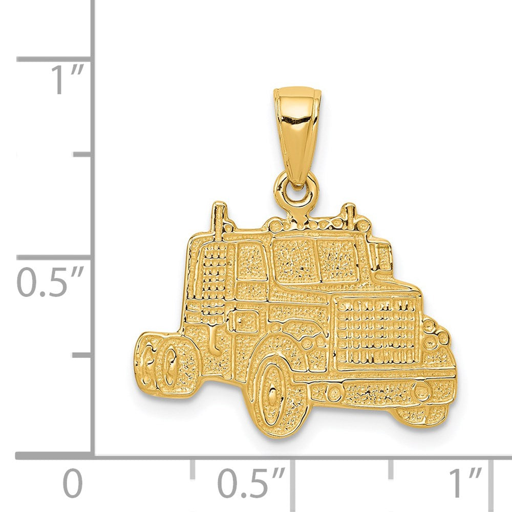 14K Gelbgold Lastwagenführerhaus-Anhänger
