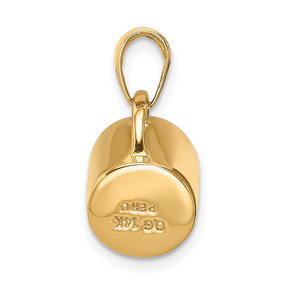 14K Gelbgold 3D-emaillierter Kaffeetassen-Anhänger