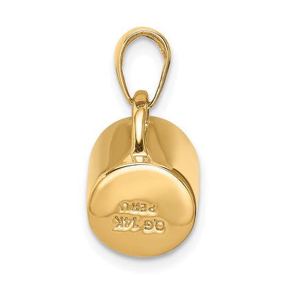 14K Gelbgold 3D-emaillierter Kaffeetassen-Anhänger