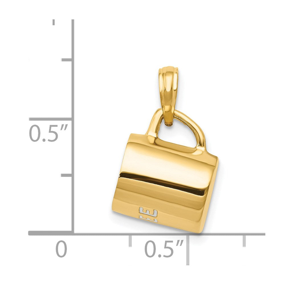 14K Gelbgold 3D-emaillierter Kaffeetassen-Anhänger