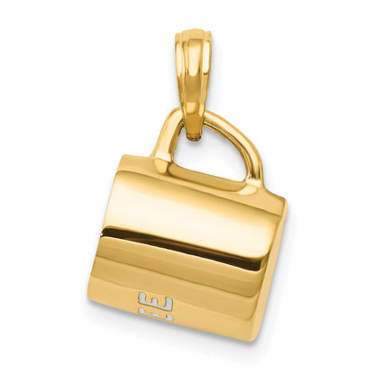 14K Gelbgold 3D-emaillierter Kaffeetassen-Anhänger