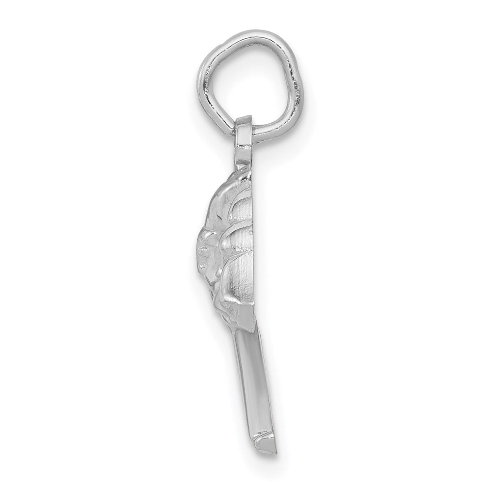 14K Weißgold Feuer Department Charm