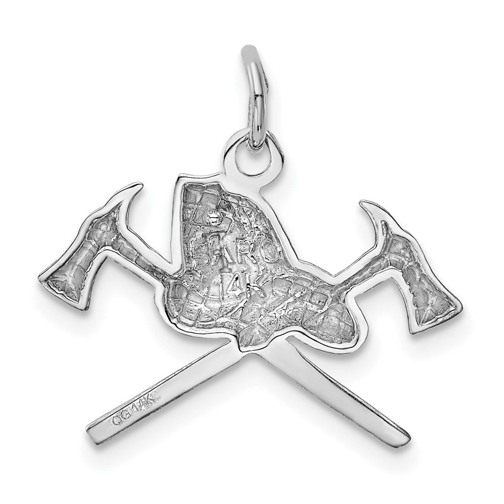 14K Weißgold Feuer Department Charm