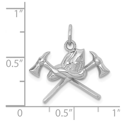 14K Weißgold Feuer Department Charm
