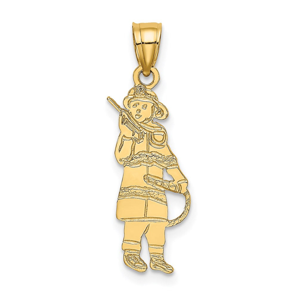 14K Gelbgold Fireman mit Hose Charm