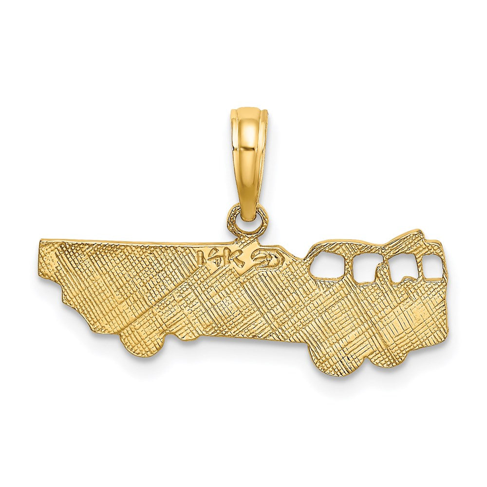 14K Gelbgold Feuer Truck Charm