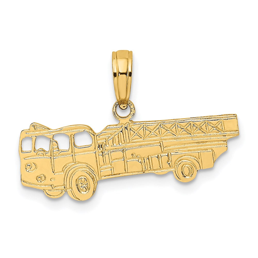 14K Gelbgold Feuer Truck Charm