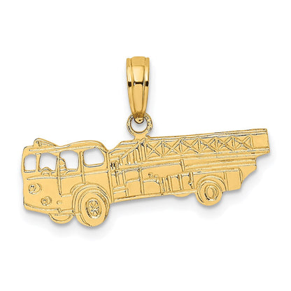 14K Gelbgold Feuer Truck Charm