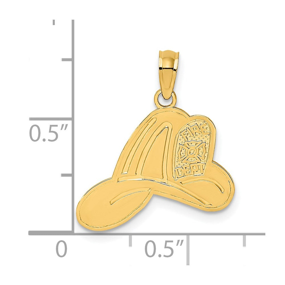 14K Gelbgold Feuer Dept Helm Charm