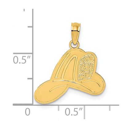 14K Gelbgold Feuer Dept Helm Charm