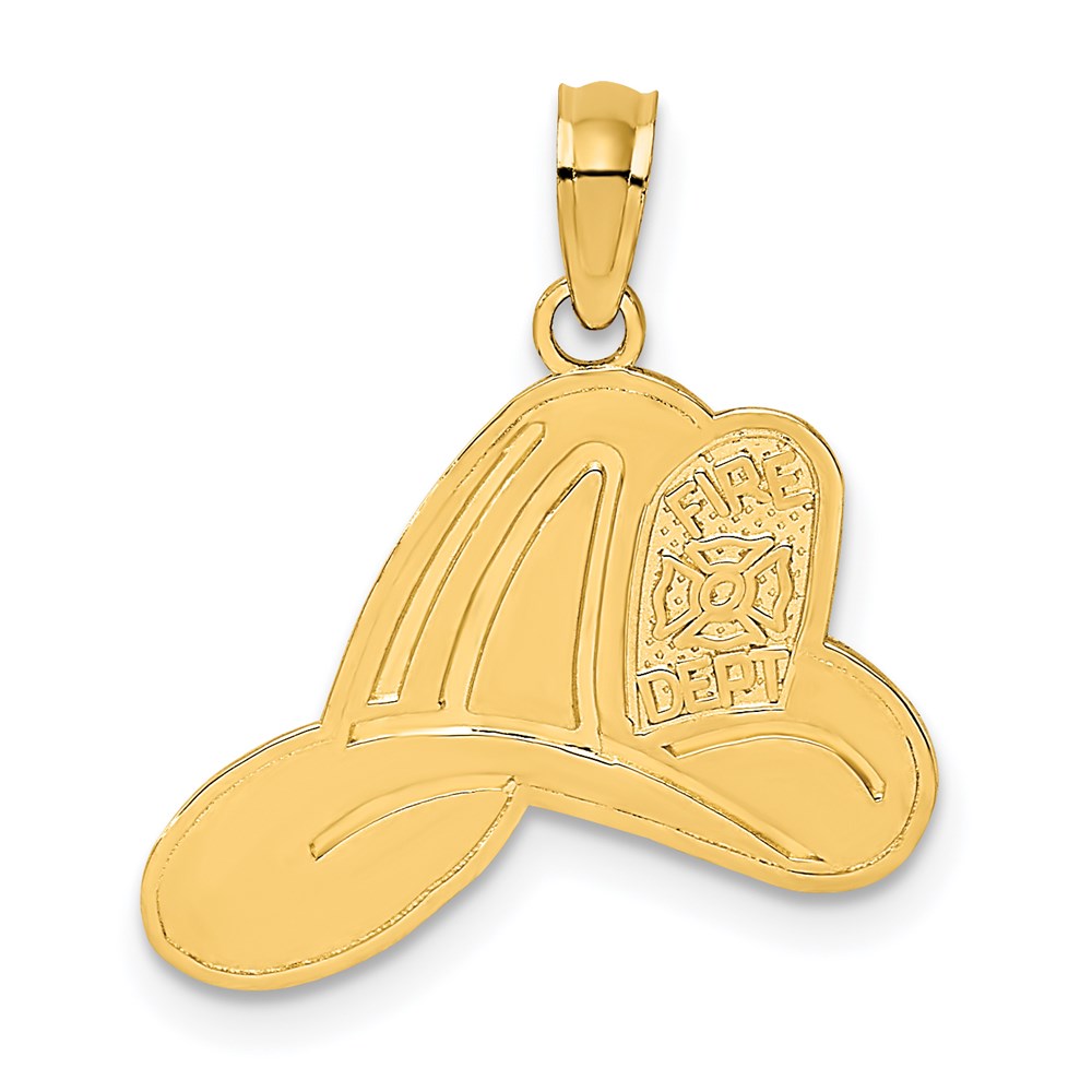 14K Gelbgold Feuer Dept Helm Charm