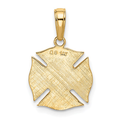 14K Gelbgold Feuer Dept Shield Anhänger