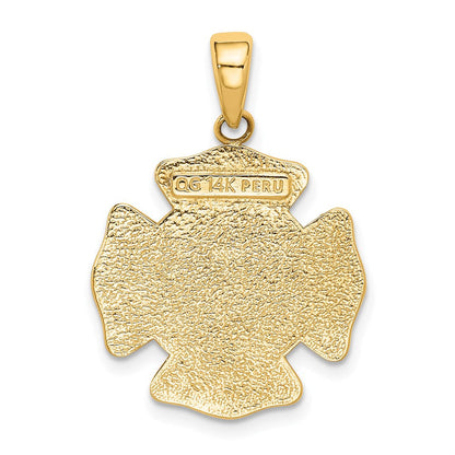 14K Gelbgold Feuerwehr-Abzeichen-Anhänger FD St. Florian