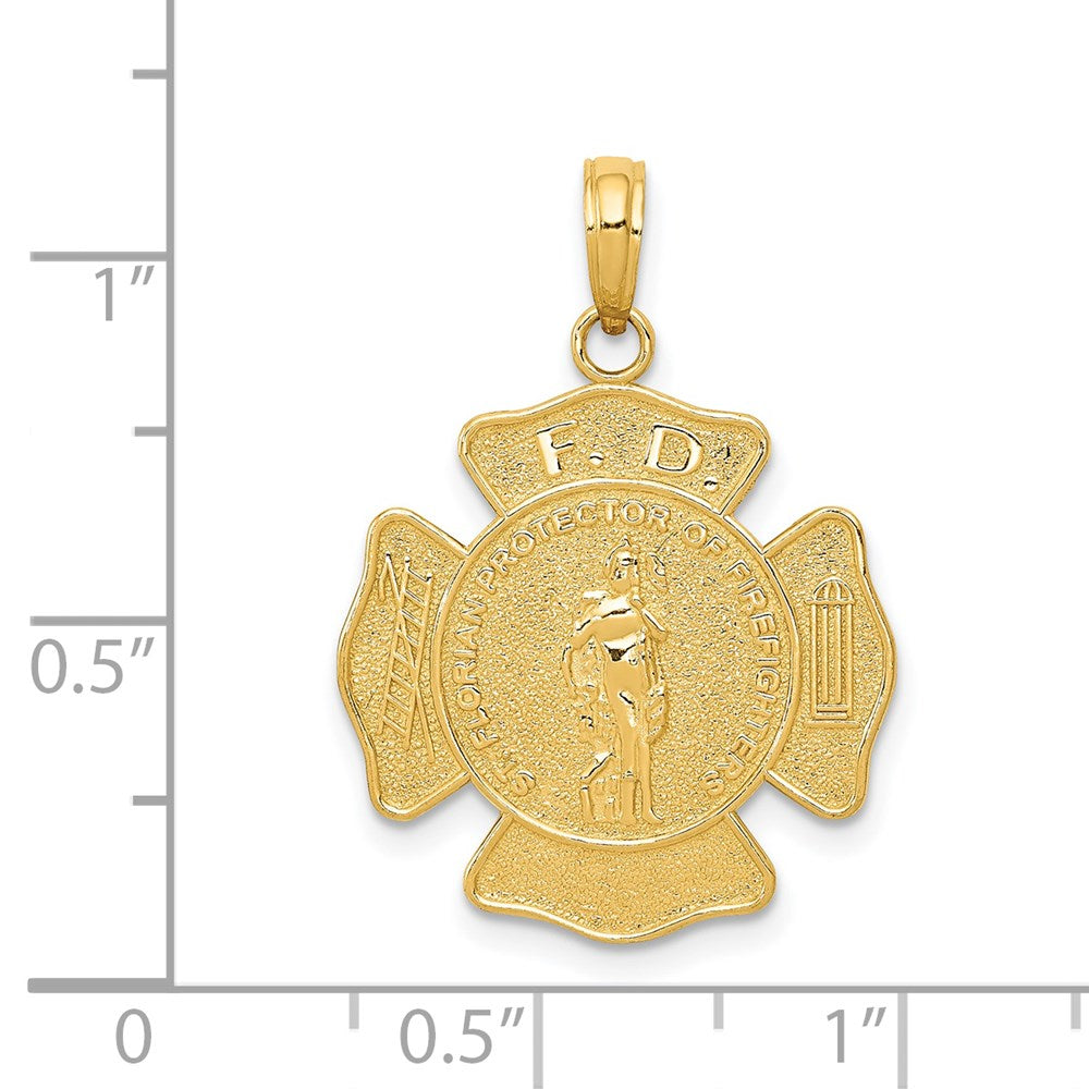 14K Gelbgold Feuerwehr-Abzeichen-Anhänger FD St. Florian