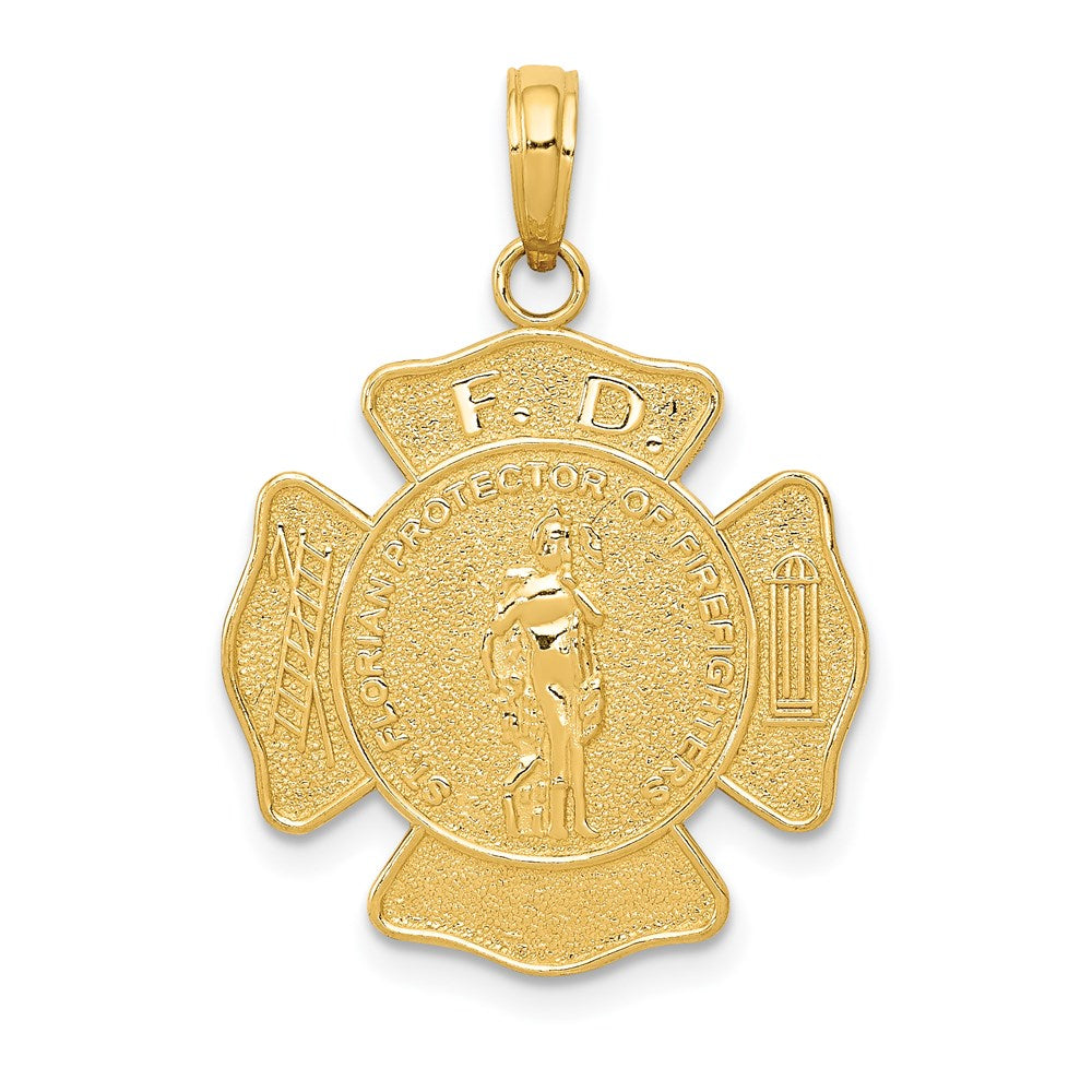 14K Gelbgold Feuerwehr-Abzeichen-Anhänger FD St. Florian