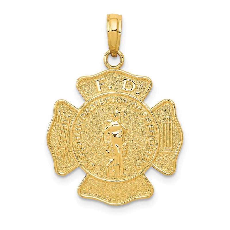 14K Gelbgold Feuerwehr-Abzeichen-Anhänger FD St. Florian