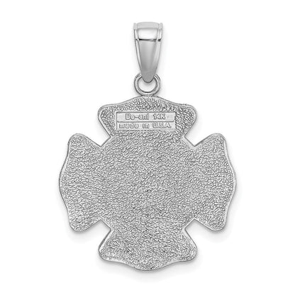 14K Weißgold Feuerwehr FD St. Florian Abzeichen-Anhänger