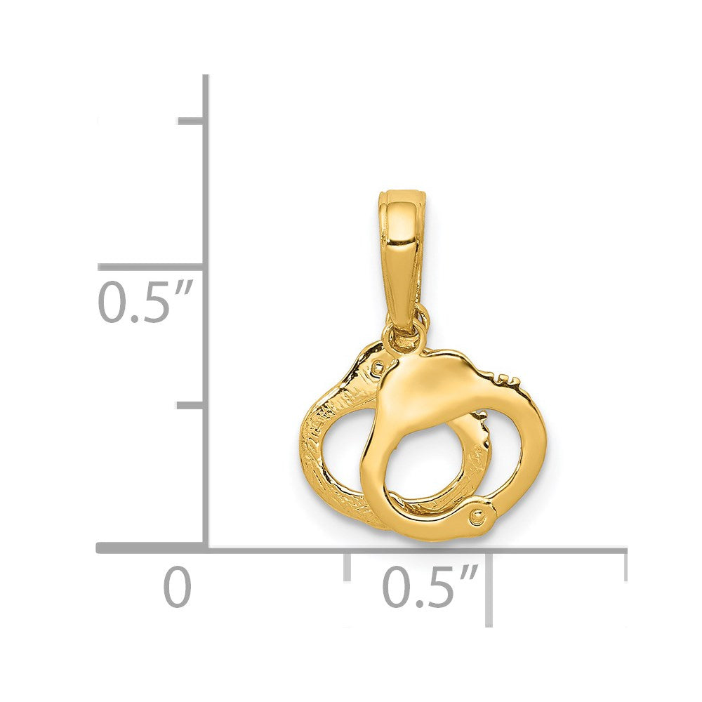14K Gelbgold 2-piece Handcuffs Anhänger