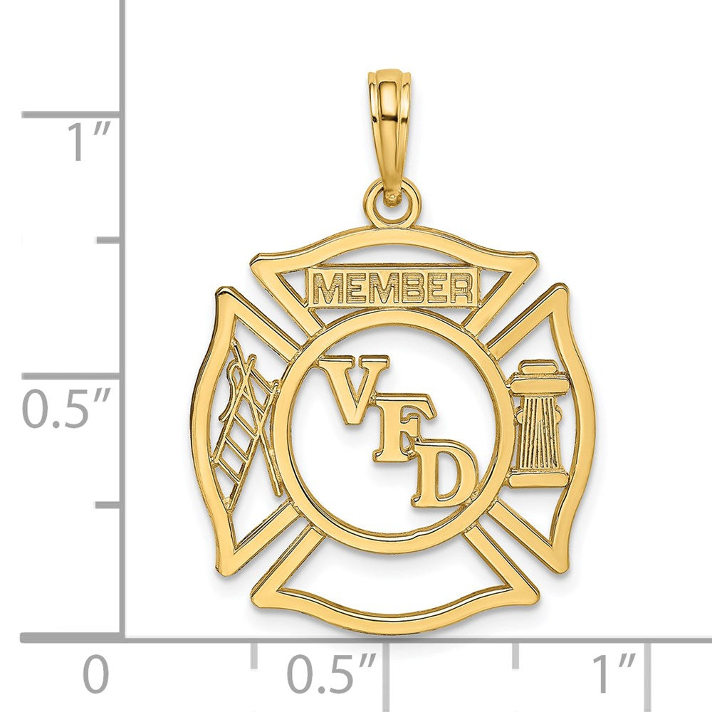 14K Gelbgold VFD-Mitgliedsschild-Charm