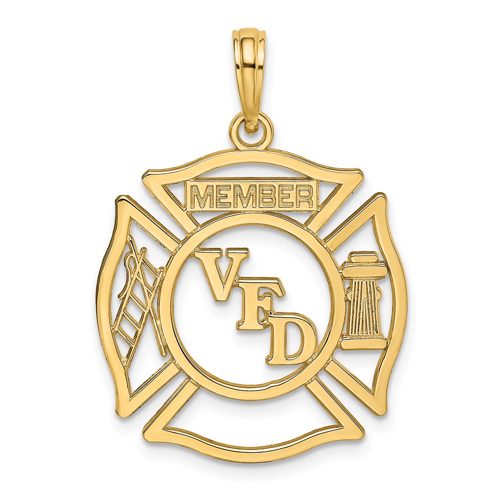 14K Gelbgold VFD-Mitgliedsschild-Charm