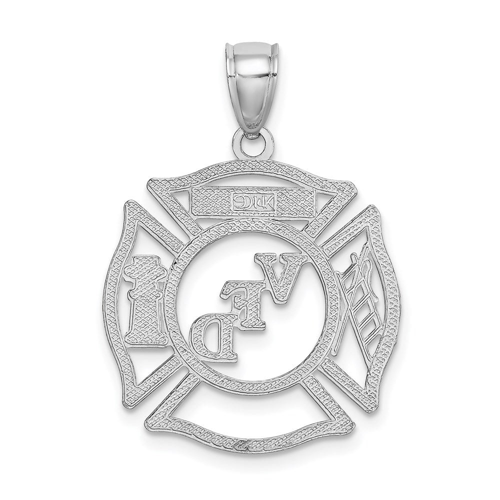 14K Weißgold VFD-Mitglieds-Schild-Charm